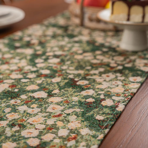 Summer 13 94 Inch Floral Spring Table Runner for Living Room Jacquard Flower Dining Table Runner with Tassels Modern