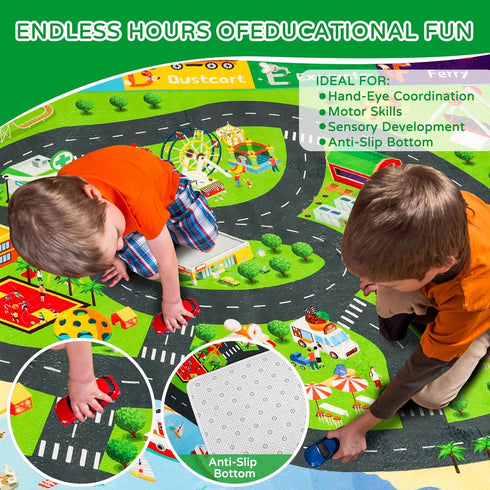 78.7"59" ABC Transportation Kids Rugs for Playroom Educational Alphabet Mat