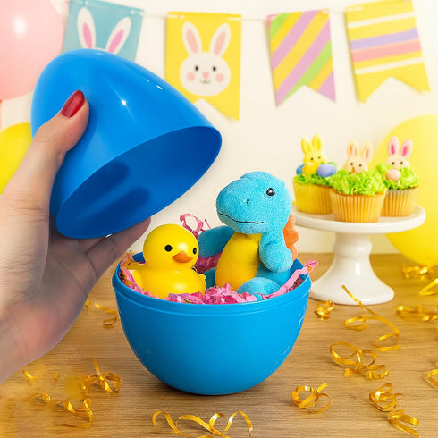 Celmuron 6 Pack 8'' Jumbo Fillable Easter Eggs Extra Large Plastic Eggs for Treats, Easter Basket Stuffers, Egg Hunt