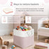6 Pack 11x11 inch Closet, FinishingBo Cube Storage Bins, with Cotton Handles for Shelves, Clothes, Towel (White/Pink)