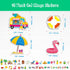 40PCS Summer Reusable Jelly Stickers, Waterproof Beach Window Cling Stickers for Toddlers, Removable Easy to Clean Gel