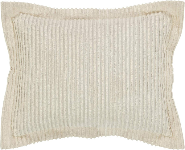 Better Trends Jullian Collection Standard Sham, 100% Cotton Tufted, Super Soft Lightweight, Ivory Bold Stripes