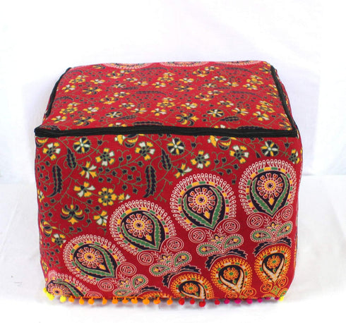 16X16X14 inches, CRAFT KALA Large Hippie Mandala Meditation Floor Ottoman Pillow Cushion Pouf Cover Square Poufs Cover