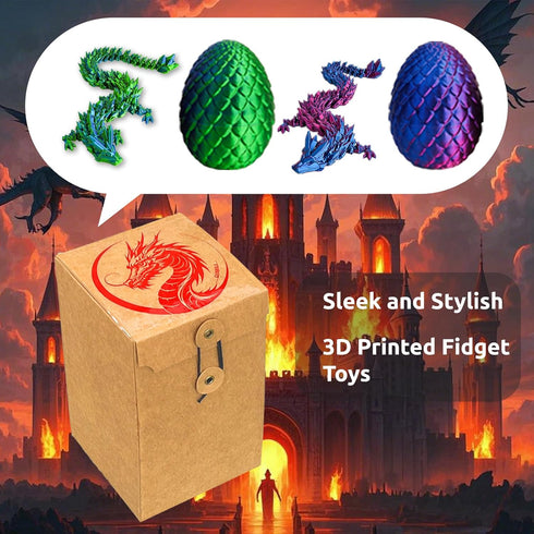 Dimili 2 Pack 12 inch 3D Printed Mystery Dragon Egg, Extra Large Dragon Egg with Dragon Inside, Extra Long Dragon
