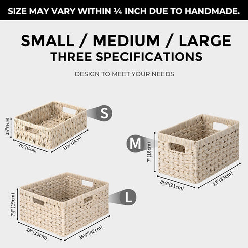 GRANNY SAYS 2-Pack Wicker Baskets for Organizing, Waterproof Woven Storage Basket with Handles