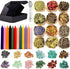 Witchcraft Supplies Kit for Spells, 48 PCS with Dried Herbs, Crystal Jars, Colored Candles, Wiccan Tools