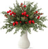 Dapclca 50 Pcs Christmas Artificial Pine Branches with Red Berry Stems, 10.5"