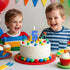 5 Number Building Block Birthday Candle Blue Numeral Cake Topper Candle for Boys, Novelty Candle for Building Block