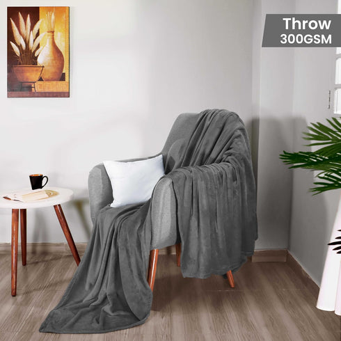 Utopia Bedding Fleece Blanket Throw Size Grey, 300GSM Luxury Soft Microfiber for Couch, Sofa, and Bed (60x50 Inch)