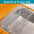 14.5" 22", Over The Kitchen Sink Caddy Sponge Holder Organizer Drying Rack Expandable for Sponge Brush Soap Dish Cloth