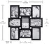 Malden 4x6 9-Opening Collage Picture Frame, Displays Nine 4x6 Pictures, Black