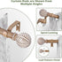 Wood Curtain Rods 18 to 60 Inch, 1 Inch Boho Adjustable Imitation Wood Grain Decorative Rods
