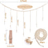 Wall Hanging Photo Display with Wood Beads Garland, Collage Picture Frame with 30 Clips for Rustic Home, Office &