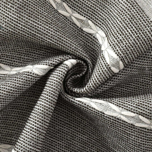 Stripes-16x36 Inch SIELUNO Nightstand Cover, Rectangle Bedside Tablecloth with Pockets and Tassel, Cotton Linen