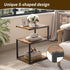 3 S-Shaped Side Table Tier, Minimalist Nightstand for Small Spaces with Open Storage, Narrow End Table for Living Room