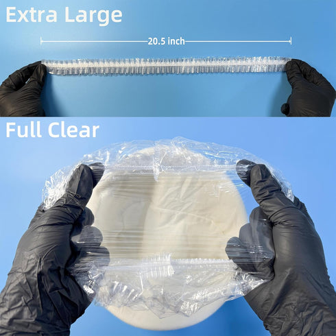 WanMoThink 100 Bowl Covers Bread Proofing Large Shower Cap Plastic Wrap for Food Sourdough Bread Baking Supplies Rising