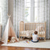 jinchan 84 inch Country Set 2 Linen Nursery Curtains Long Woodland Wildlife Sage Green Print Drapes for Kid's Room