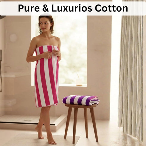 BolBom*S 6 Pack 30x60-100% Set Beach Towels Large Cotton Beach & Pool Towels Bulk Cabana Stripe - Quick Dry Bath Towel