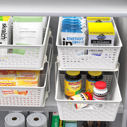 Simple Houseware 2 Tier Bathroom Organizer Tray Pull-Out Sliding Drawer/Under-Sink Storage, White by Simple Houseware