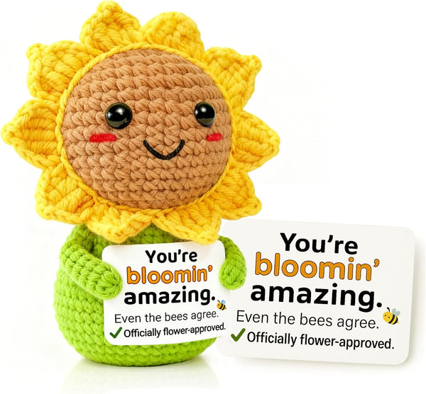 Cute Sunflower Gift for Women Crochet You're Amazing Sun Flower, Funny Positive