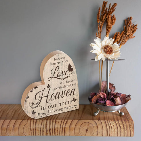 Jetec Sympathy Gift Bereavement Memorial Decor Sign, Loss of Loved One Remembrance Sign for Home Table Centerpiece Decor
