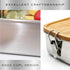 Premium Stainless Steel Bento Lunch Box, Eco-Friendly 28 oz Food Container with Leak-Proof Bamboo Lid and Cutlery