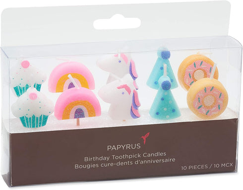Papyrus Birthday Candles, Unicorns and Rainbows (10-Count)