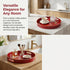13" Round Decorative Tray, Red Serving Tray with Handles, Plastic Coffee Table Tray for Ottoman, Living Room, Bathroom