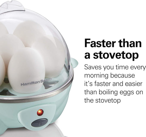 3-in-1 7, (25504) Hamilton Beach Electric Egg Cooker for Hard Boiled Eggs, Poacher Eggs, Omelet Maker & Vegetable