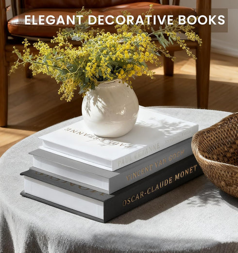 hongqu us Set 3 Aesthetic Decorative Books - Coffee Table Books Decor - Faux Decor Book Storage Box for Decoration