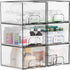Yieach 4.4" Closet,Medicine Bottles,Pacifier,6 Tall Small Clear Acrylic Stackable Storage Drawers for Vanity,Under
