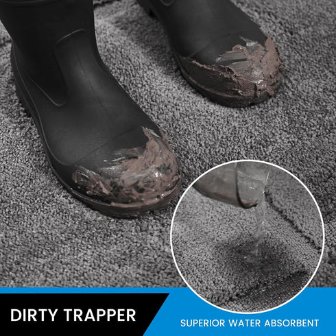 Door Mat Indoor Entrance, Non-Slip Rubber Backing, Washable Dirt Trapper Entryway Rug, Super Absorbent Doormat, (20" x