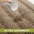 Non-Slip Bathroom Rugs, Quick Drying Chenile Bath Mat, Absorbent Microfiber Floor Carpet, 47" x 17", Brown