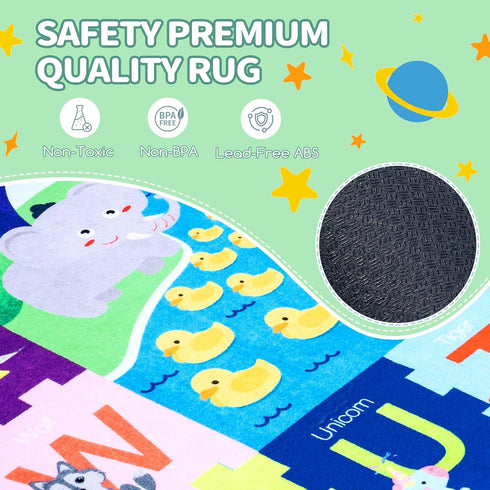 5x7 Safe(60"x80") Baby Play Mat for Floor, FT Non-Slip Nursery Rug, Extra Thick Large Area Kids Rugs, Kids Mat