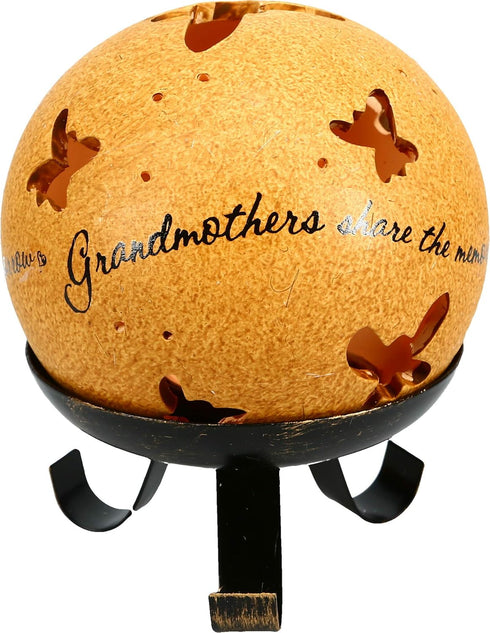 Pavilion Comfort Candles - Grandmother - Butterfly Pierced Round, 5-1/2-Inch, Includes Tea Light Candle and Stand