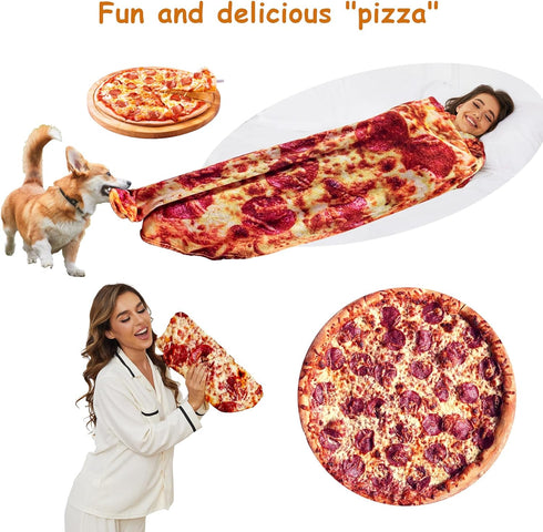 80 Inches, Pizza Blanket Adult Size Birthday Gifts for Her Him, Funny Gifts for Girlfriend Boyfriend, Novelty Pepperoni