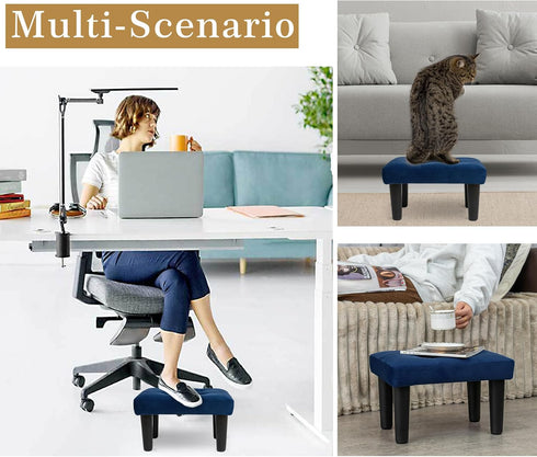 CAROLMADE Ottoman Foot Rest, Velvet Small Ottoman Foot Stool with Legs Modern Footstool Ottomans for Living Room