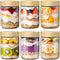 6 Pack 16oz Overnight Oats Containers with Bamboo Lids, Glass Jars with
