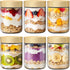 6 Pack 16oz Overnight Oats Containers with Bamboo Lids, Glass Jars with