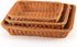 ZOENHOU 3 Packs Poly Wicker Bread Basket – Handmade Woven Empty Gift Basket for Home, Restaurant, and Hotel – Brown