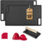 Cast Iron Reversible Grill/Griddle Set: Pre-Seasoned Non-Stick with Press, Scraper & Mitts for Indoor Outdoor Cooking