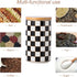 Countertop Set, 3Pcs Countertop Kitchen Ceramic Checkered Canisters Grid Pattern Kitchen Jars with Layered Shelves