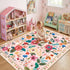 5x7 RELEANY Floral Area Rug Machine Washable Soft Print Boho Carpet Non Slip Doormat Low Pile Flower Area Rugs