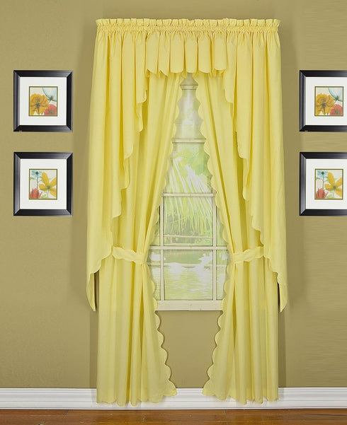 Today's Curtain Buttercup Orleans Scallop Curtain, 63" Swagger Pair, 80" W x 63" L