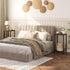 BF03DH01 HOOBRO Tall Side Table, Industrial End Telephone Table with Adjustable Mesh Shelves, Small Tall Night Stand