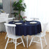 FOLINS&HOME Navy Blue Round Tablecloth 48 Inch Waterproof Heavy Duty Wrinkle Free Polyester Fabric Table Cover for