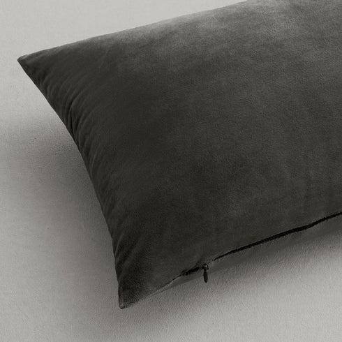 MIULEE 24x24 Inch Euro Sham Velvet Pillow Covers, Set of 2 Large Square Decorative Pillows - Dark Grey Super Soft