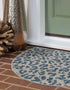 Unique Loom Outdoor Safari Collection Area Rug - Leopard, 2' 7" x 4' 1" Hearth Blue/Gray