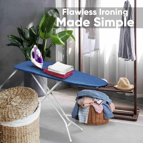 Home Intuition Iron Scorch Resistant Ironing Board Cover and Pad, 15x54, Standard Size, Blue