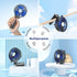 HandFan Mini Personal Fan, Portable Handheld, Battery Operated, 180° Foldable, USB Powered, Black & Blue
